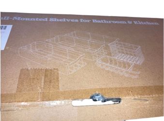 5-Piece Stainless Steel Wall Shelf Set – Rustproof Kitchen & Bathroom Storage – Brand New