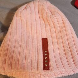 Little Girls Pink Prada Hat Beanie
