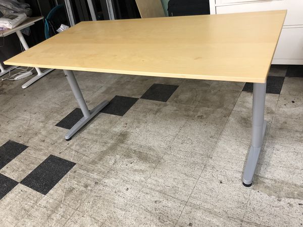 Ikea Wooden Desk Adjustable Height 63 X32 For Sale In Stockton