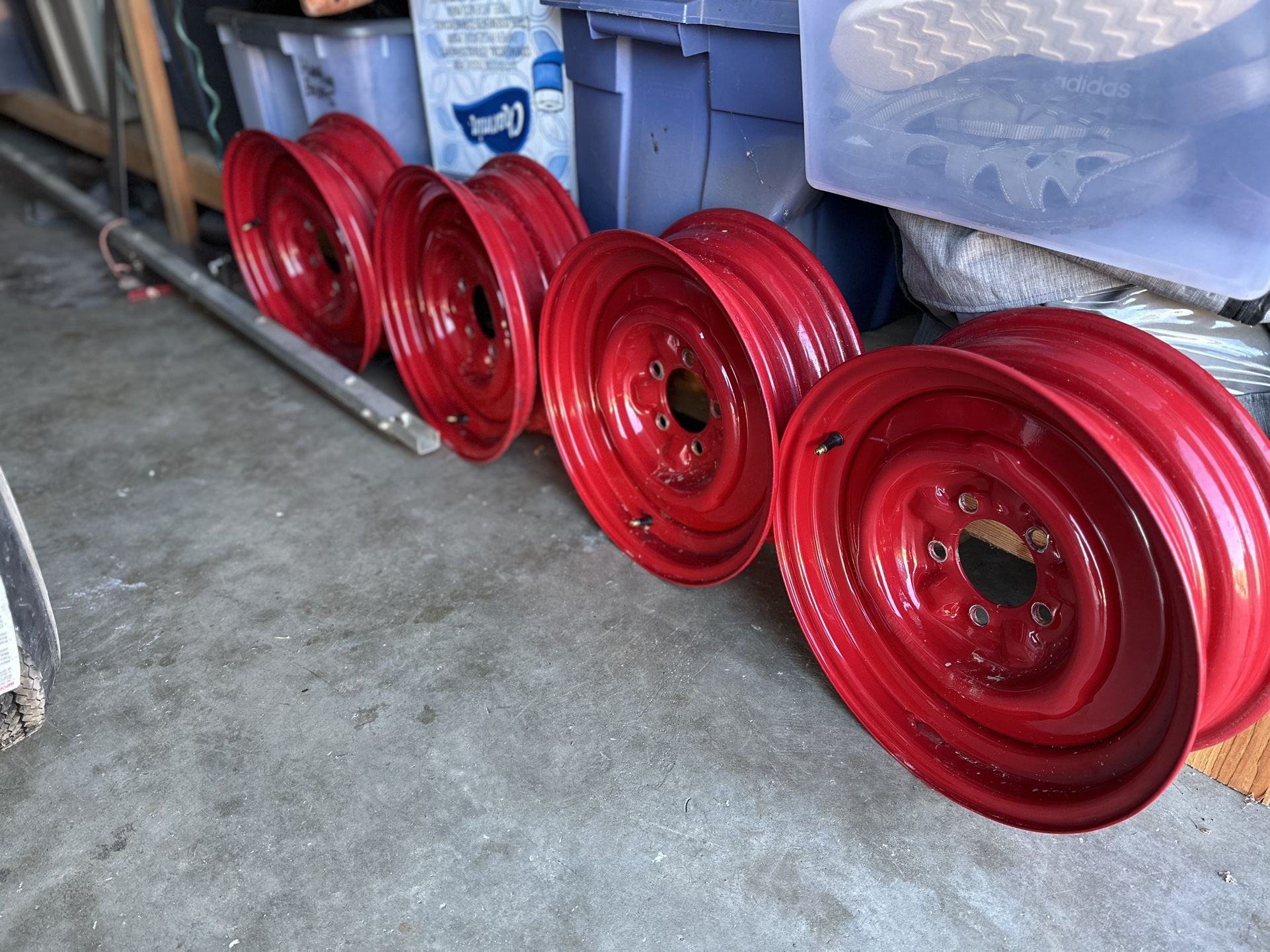 Powder Coated Raptor Red Rims 15” Powder coated rims (Red) for Sale in Adelaide, CA - OfferUp