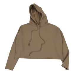Alo Yoga Accolade Cropped Hoodie Womens Small S Brown Fleece Sweatshirt Pullover