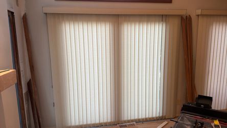 Beige Blinds 82”H x 92” W