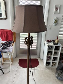 Vintage Brown Metallic Lamp Perfect  Working Condition