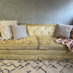 MCM Velvet Tufted Sofa Sleeper 8 Ft wide 32 deep 28 tall