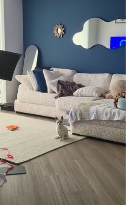 Complete Living Room Set – Ashley Couch + TV + Stand + Decor | Move-In Ready