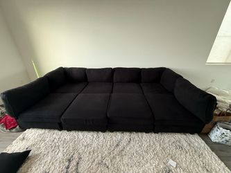 Large Black Modular Sectional Sofa