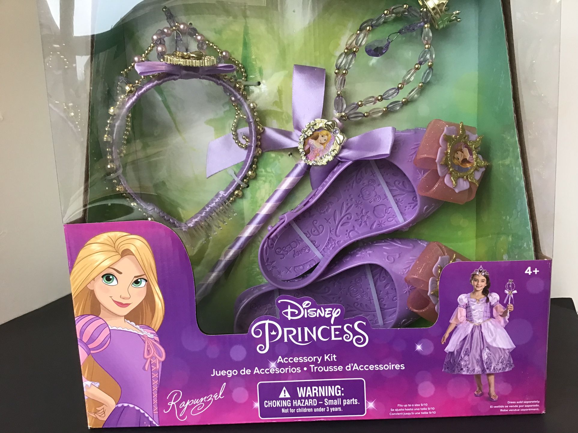 NEW Girl's 4+ DRESS UP Disney PRINCESS Pretend Play ACCESSORY KIT -Shoes Tiara Wand