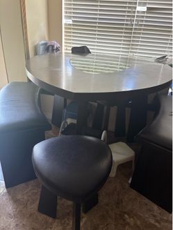 Kitchen table set. Table top. 2 seats and 2 bench. Purchas