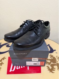 Men’s Rockport ST Plain Toe Black Dress Shoes 9.5