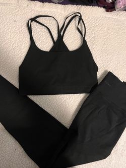 PINK Black Sports Bra and Leggings Set