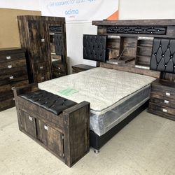 New Brown Bedroom Set (King/Queen/Full)