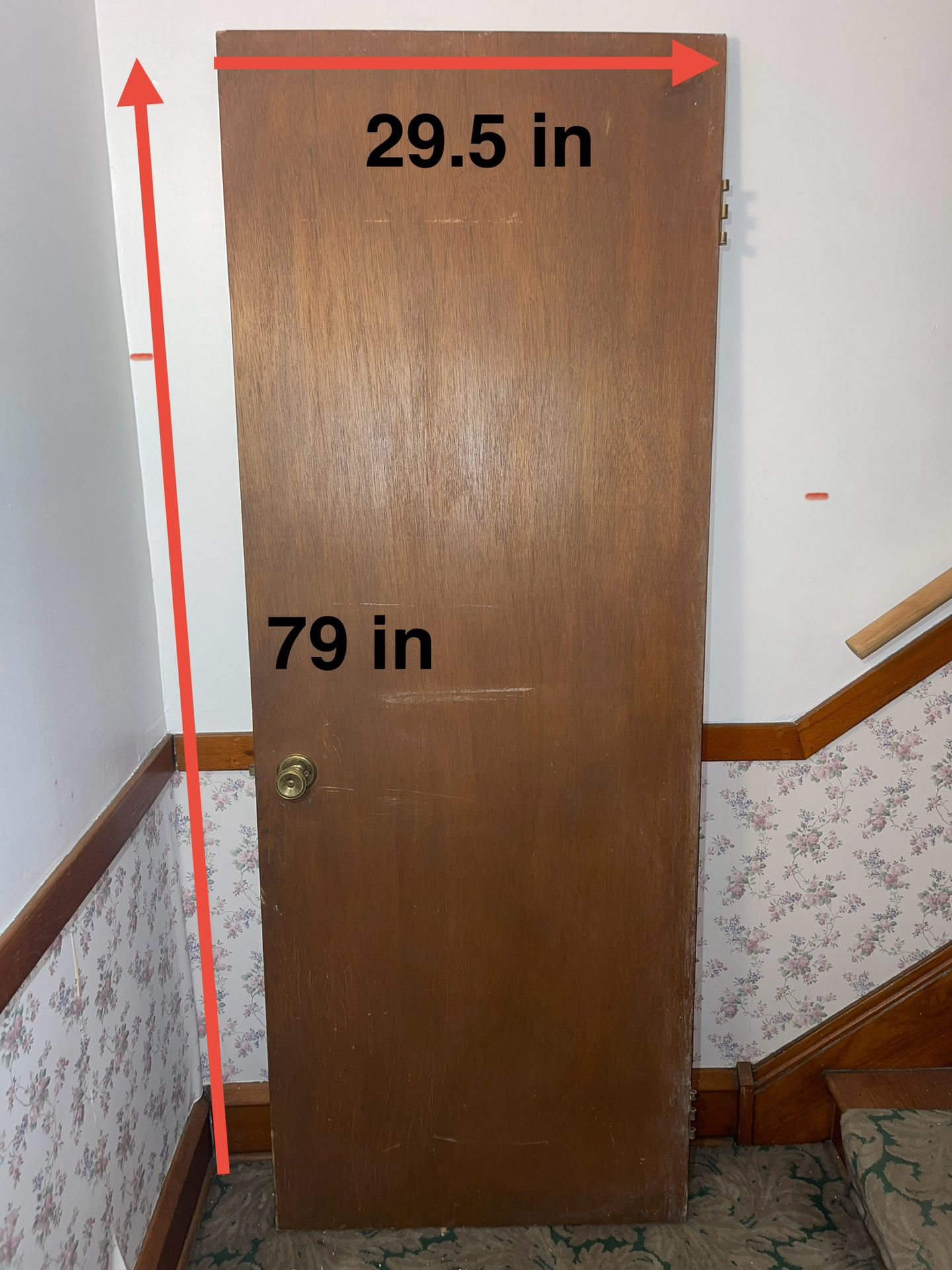 79 in. H x 29.5 in. W Door with Knob & Hinge