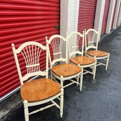 Set Of Four Ethan Allen French Country wheat-back side chair,