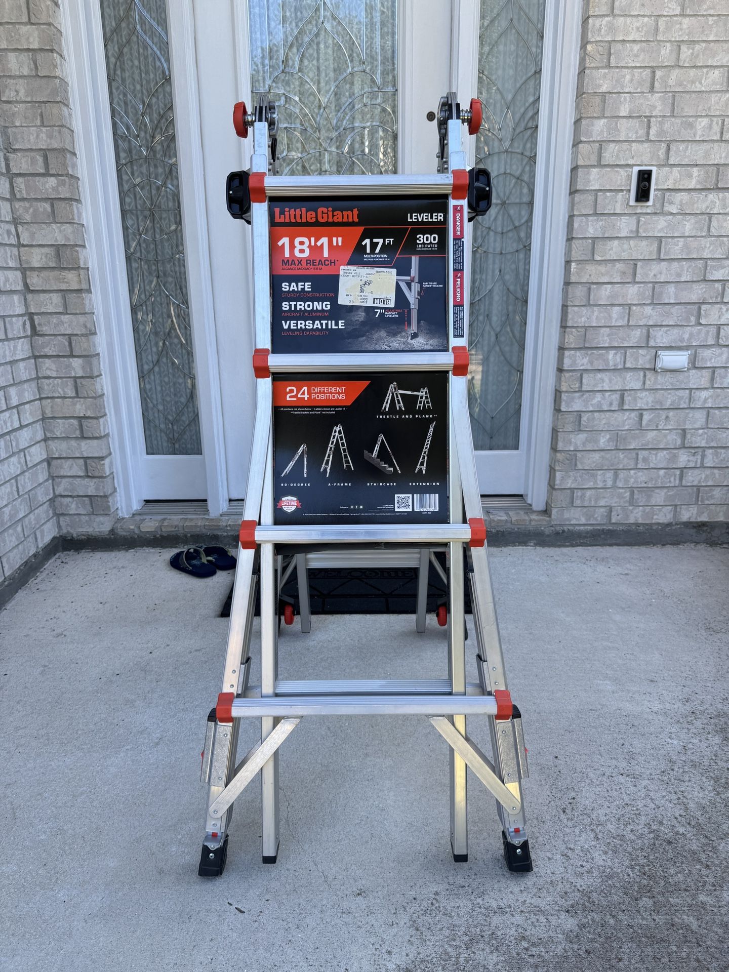 Little Giant 17 ft Foldable Multi Position Telescoping Ladder with leg levelers - BRAND NEW