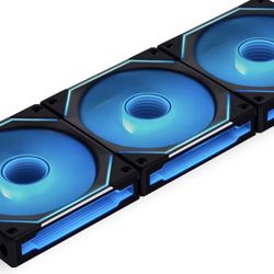 Lian Li UNL Fan SL-Infinity 120-Triple Pack-ARGB Fan (Non-Wireless) -Infinity Mirror-Daisy-Chain Design. Customizable Lighting Effects-One Cable Conne