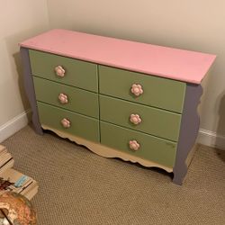 Kid’s Wooden Dresser Pink