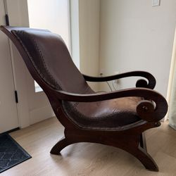 Teak Wood handmade Upholstered Accent Chair