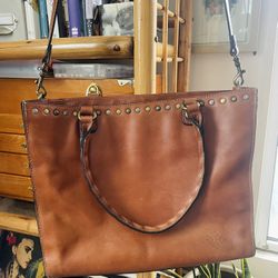 Patricia Nash Tan Leather Tote/Book Bag
