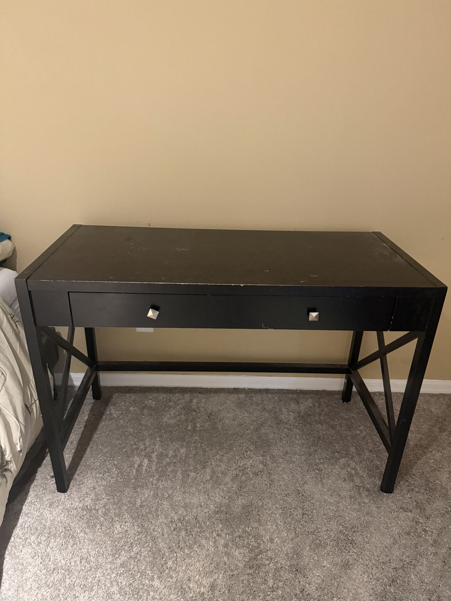 Black Desk With Drawer