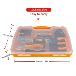 Home Tool Set 34pcs Basic Mechanic Tool Set With Tool Box, Ideal For Home Repairs, Convenient Storage, With Individual Containers For Easy Portability