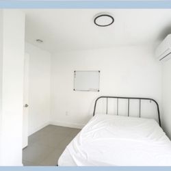 Queen Metal Bed Frame + Mattress – Great Condition!