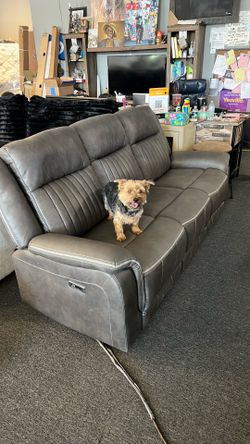Great power couch sofa recliner soft gel fabric was $1599 now 1/2 off $800 takes it