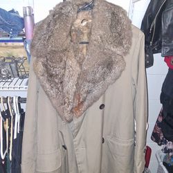 Selling fur trench coat $30 or best offer
