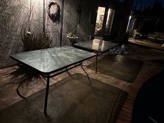 Outdoor Glass Top Patio Tables Set of 2