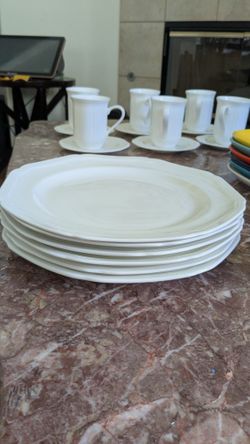 set of 6 MIKASA antique white bone China plates