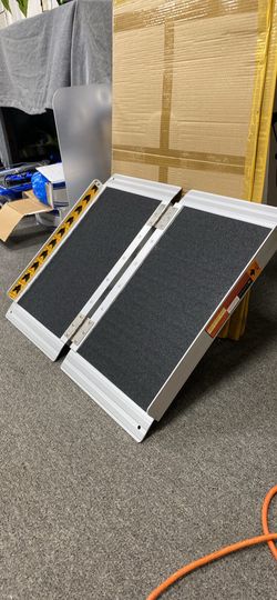 Folding wheelchair scooter ramp