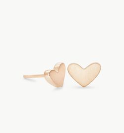 Kendra Scott Ari Heart Stud Earrings In 18k ROSE Gold Vermeil