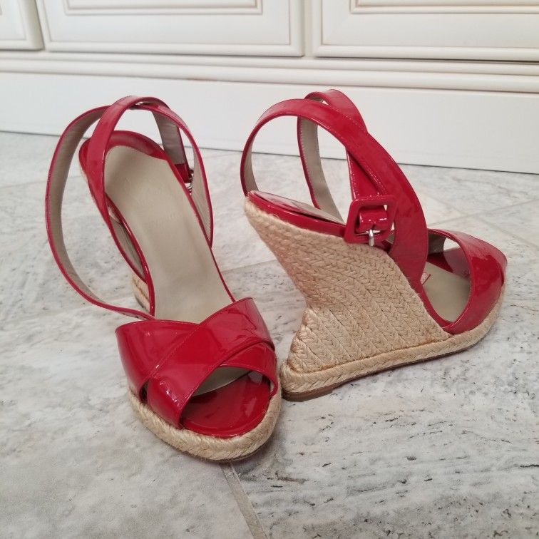 Designer Shoes. Vintage Christian Louboutin Patent Leather Espadrilles. Size 38.