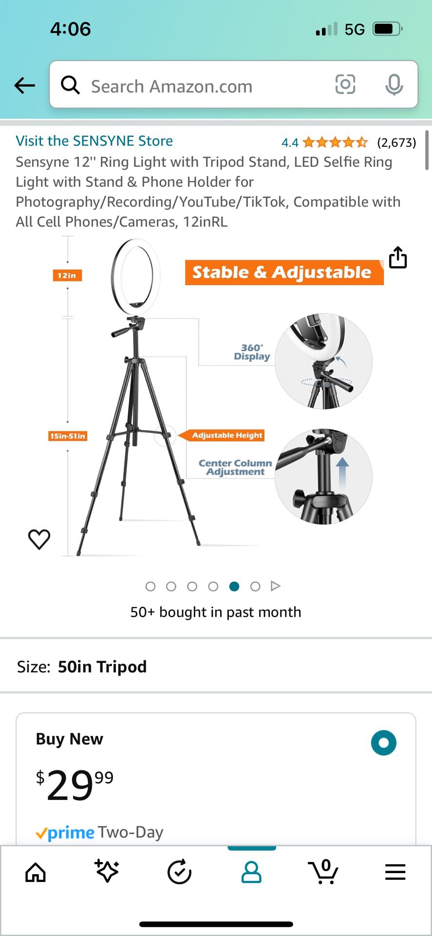 Tripod With Ring Light 