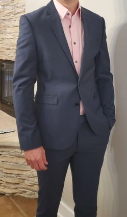 Express Innovator 38R 30/32 Blue 2 Piece skinny fit  suit