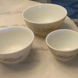 Vintage Pyrex Mushrooms 401, 402, 403 Set Forest Fancies