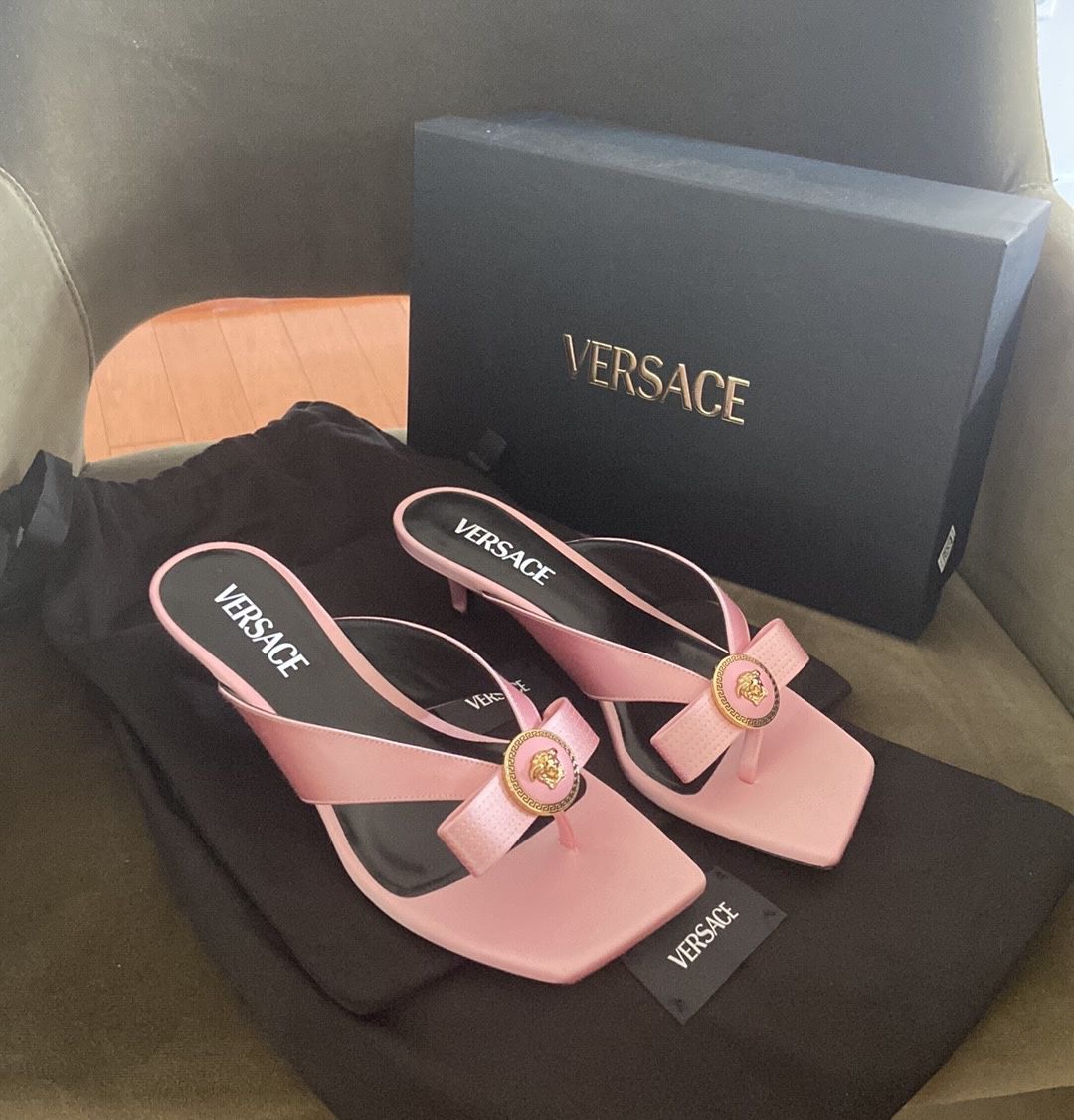 Versace mid heel sandals. 7