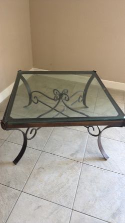Glass Coffee Table Wrought Iron