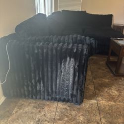 Black Corduroy Couch 