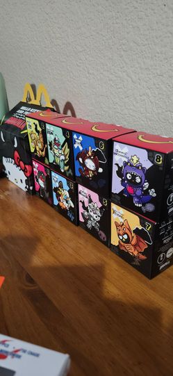 Mcdonalds hello kitty X godzilla COMPLETE SET OF 8