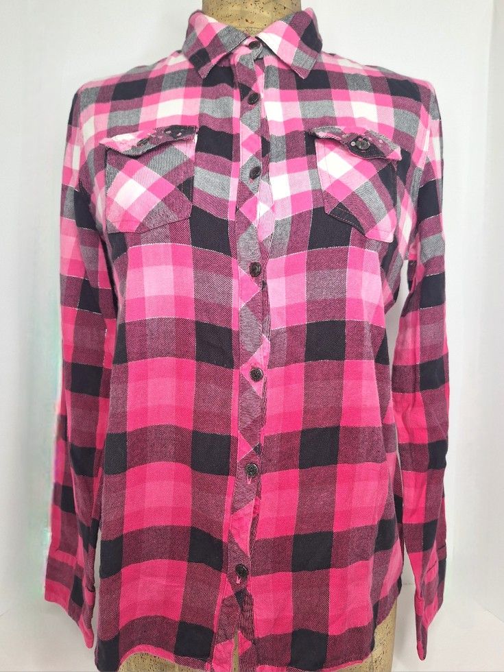 Long Sleeve Pink Flannel Shirt