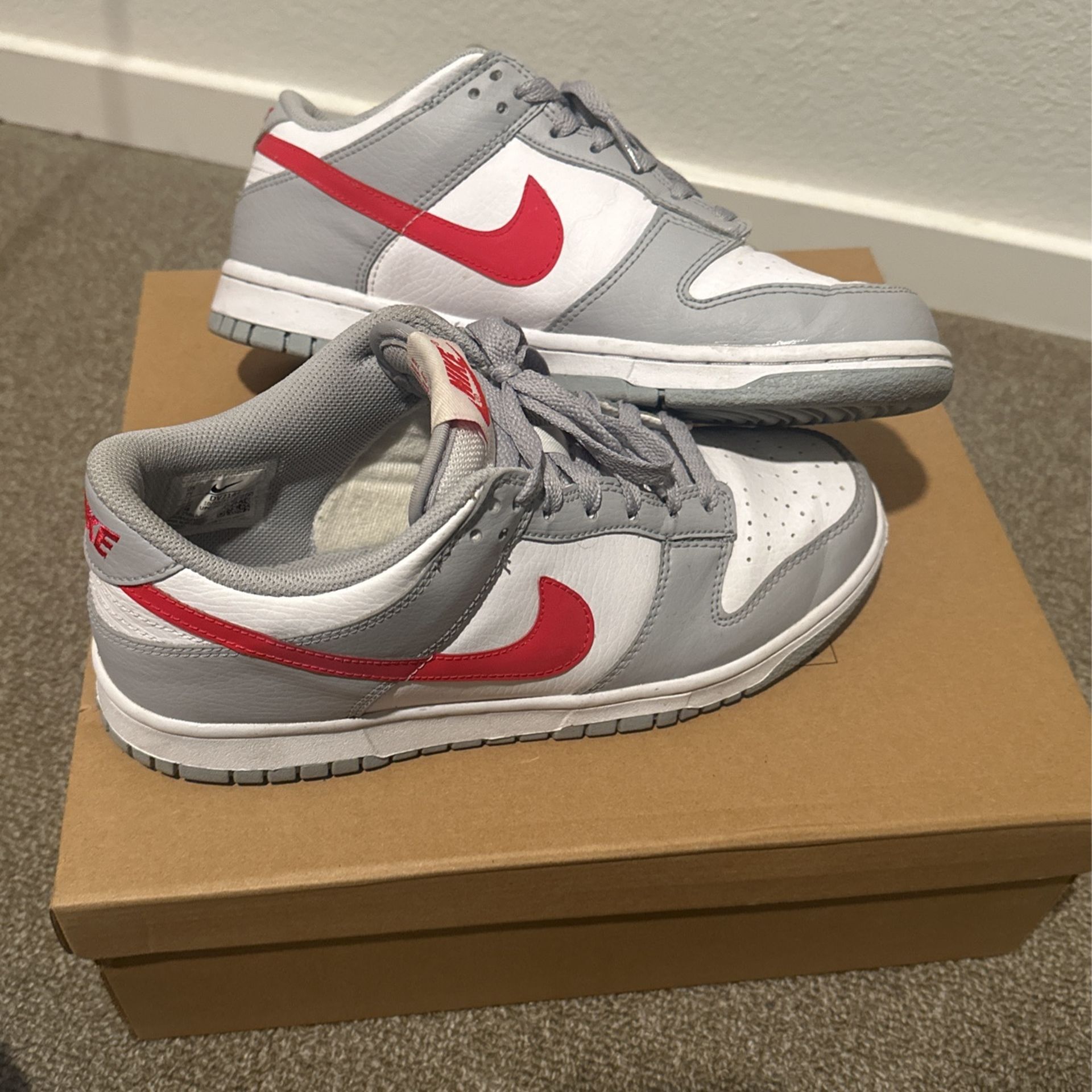 Grey & Red Dunks