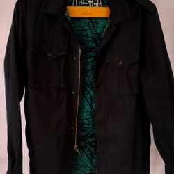 VINTAGE Vans Johnny Layton Canvas Bomber Jacket XL Black Skate Hellhammer Patch

