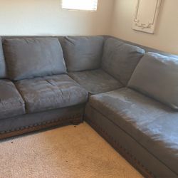 Sectional Sofa Custom Made Very Heavy With Ottoman 