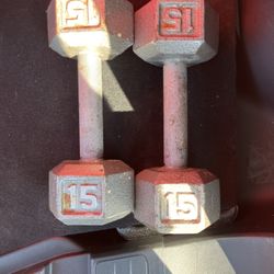 2x 15 LB dumbbells