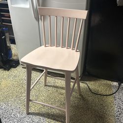 Pink Wooden Bar Chair