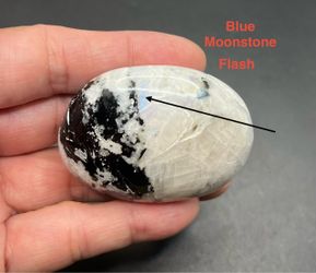 Blue Moonstone Genuine Palm Stone from India 73g