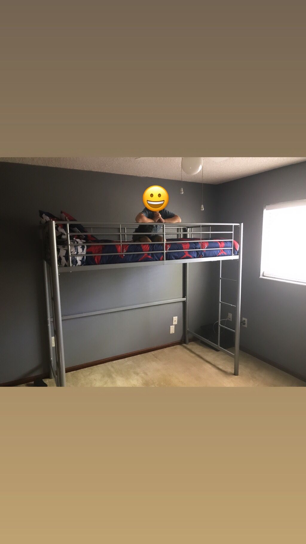 Loft bunk bed + twin mattress