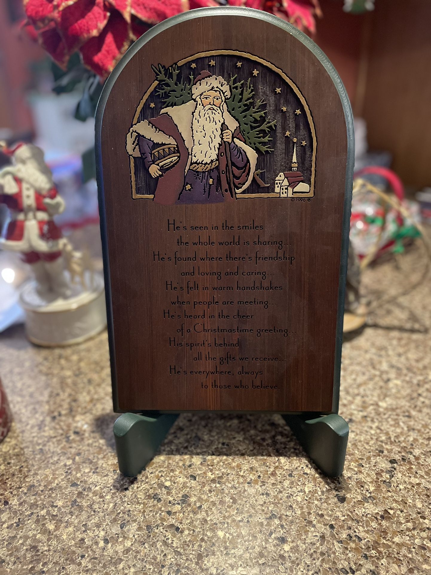 Christmas Plaque with Stand Or Hang On Wall