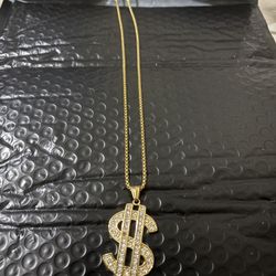 Money Sign Pendant With Chain