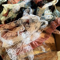 Huge lot of ribbon, finding sewing base elastic Velcro  Held on to these for a while now.  Huge box full of all kinds and different colors.   Good luc